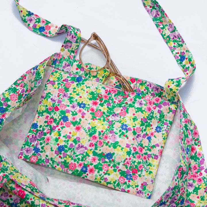 Meadow Flowers Recycled Tote Bag - Green Tulip