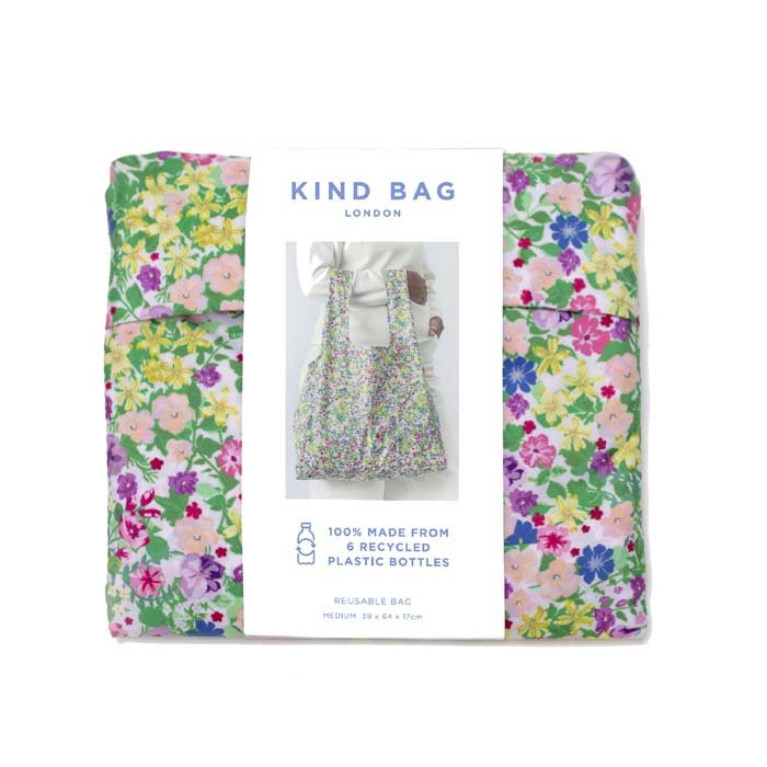 Meadow Flowers Reusable Shopping Bag - Medium - Green Tulip