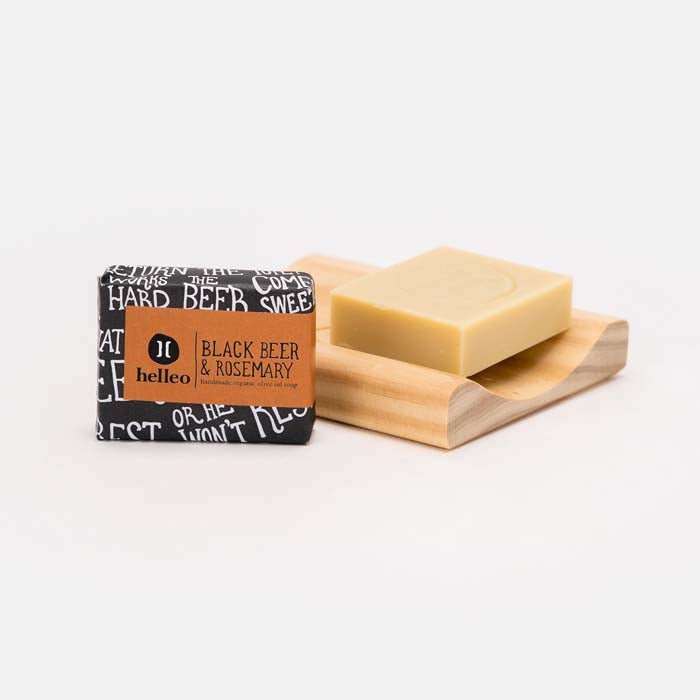 Mini Black Beer & Rosemary Olive Oil Soap - Green Tulip