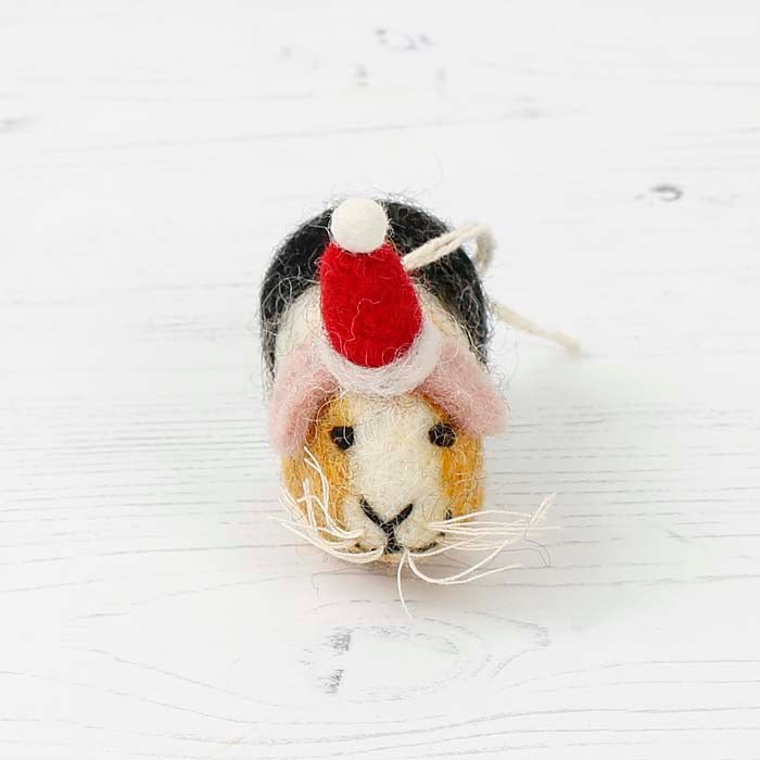 Mini Felt Christmas Guinea Pig - Green Tulip