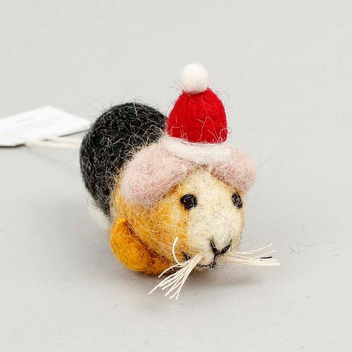 Mini Felt Christmas Guinea Pig - Green Tulip