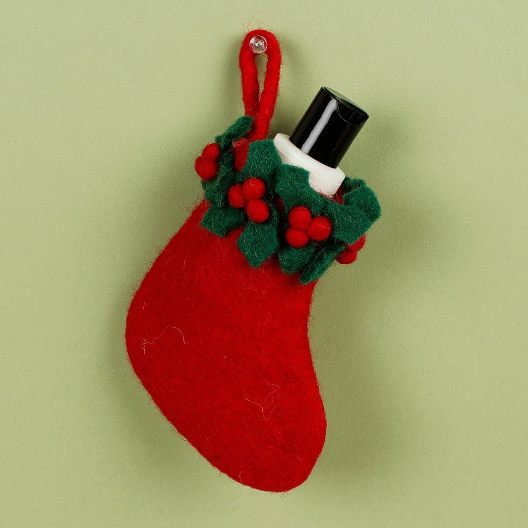 Mini Felt Christmas Stocking - Green Tulip