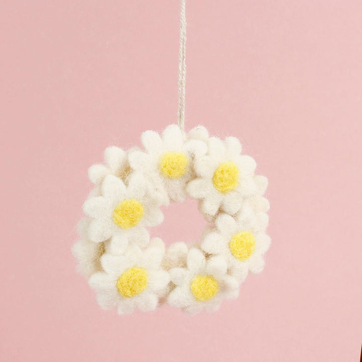 Mini Felt Daisy Wreath - Green Tulip