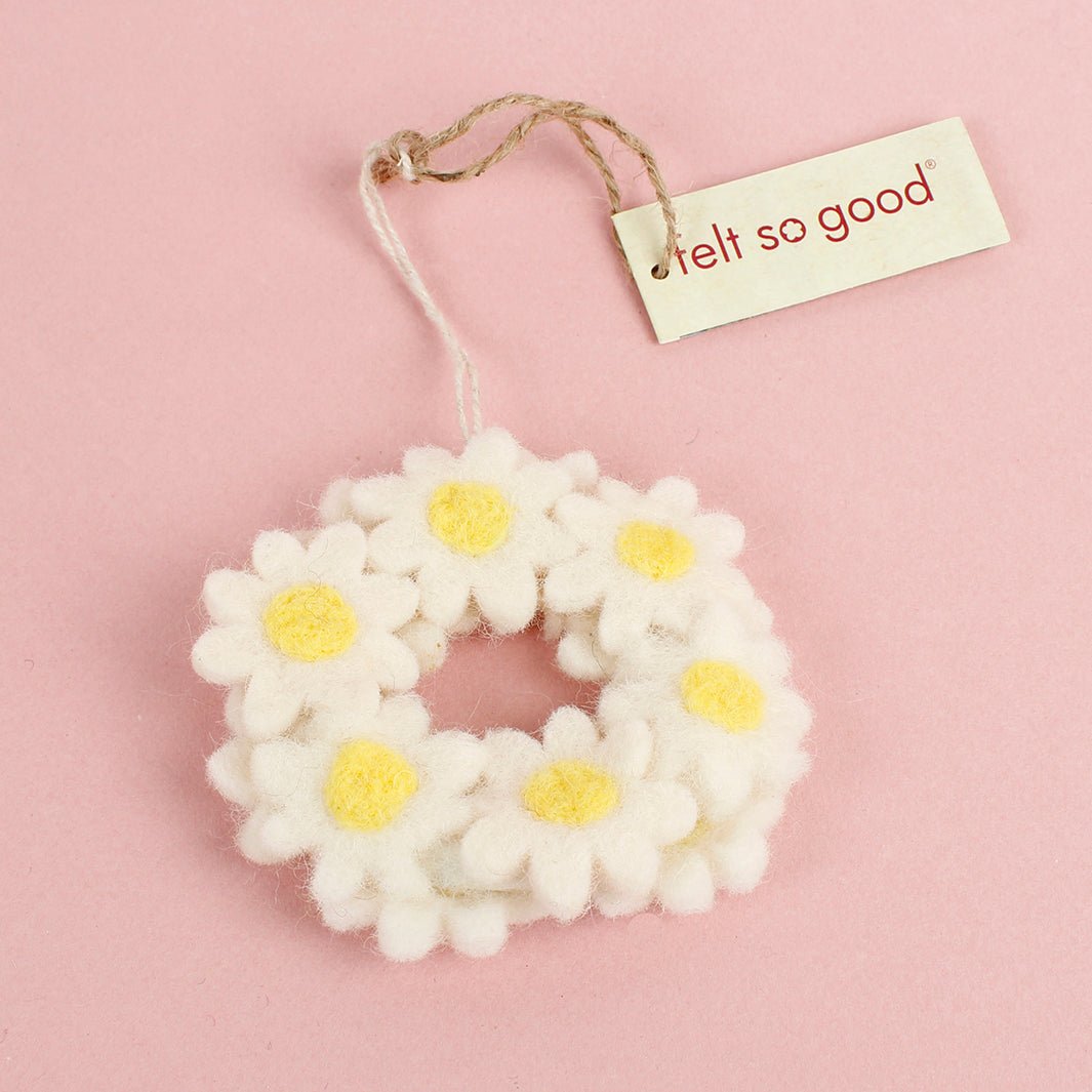 Mini Felt Daisy Wreath - Green Tulip