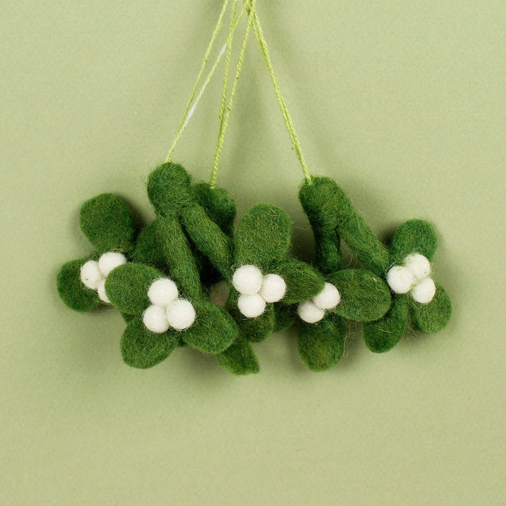 Mini Felt Mistletoe Sprig - Set of 3 - Green Tulip