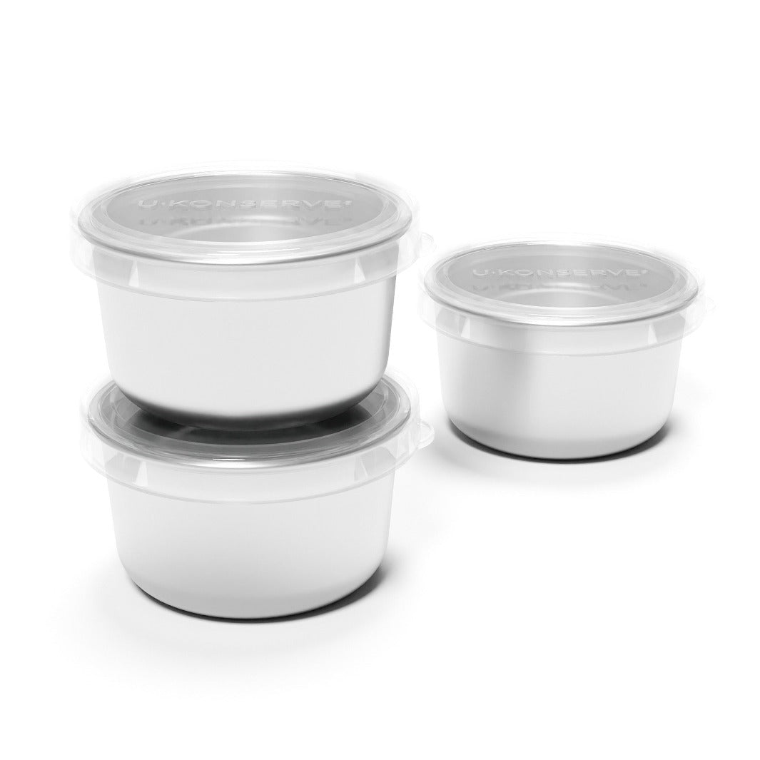Mini Round Containers with Silicone Lids - 3oz Clear - Set of 3 - Green Tulip