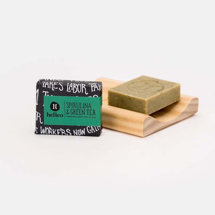 Mini Spirulina & Green Tea Olive Oil Soap - Green Tulip