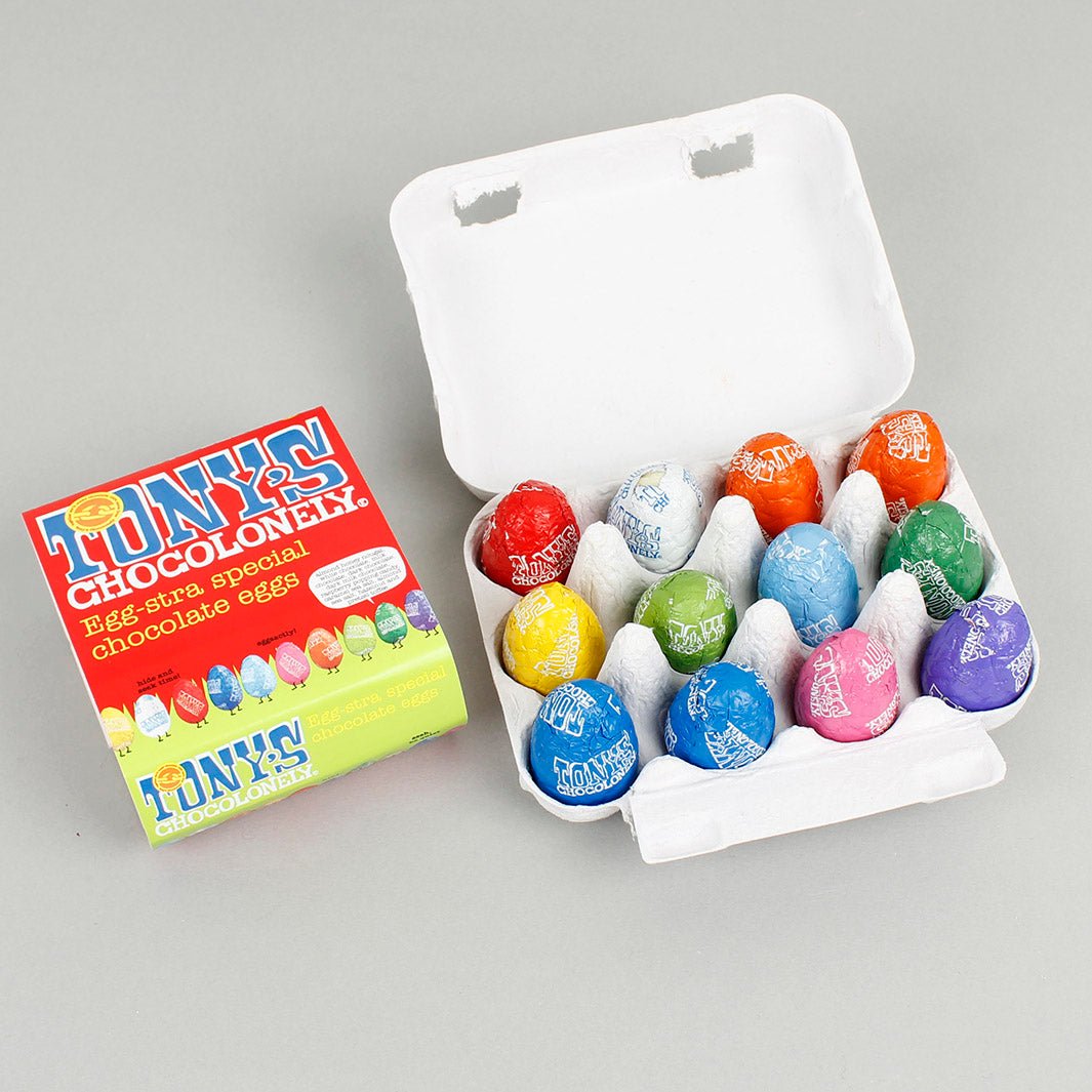 Mixed Box of 12 Egg-stra Special Chocolate Eggs - Green Tulip