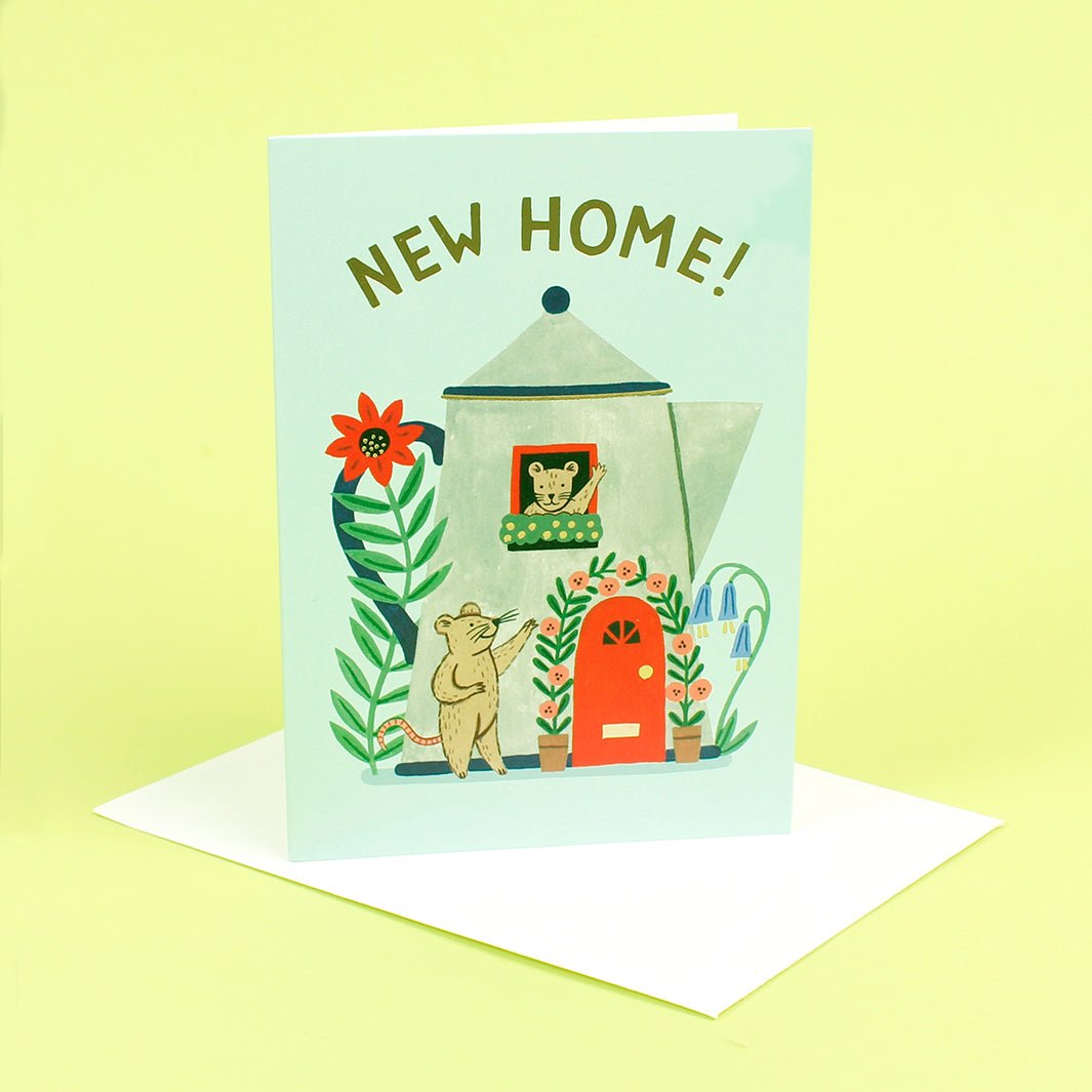 Mouse House Card - Green Tulip