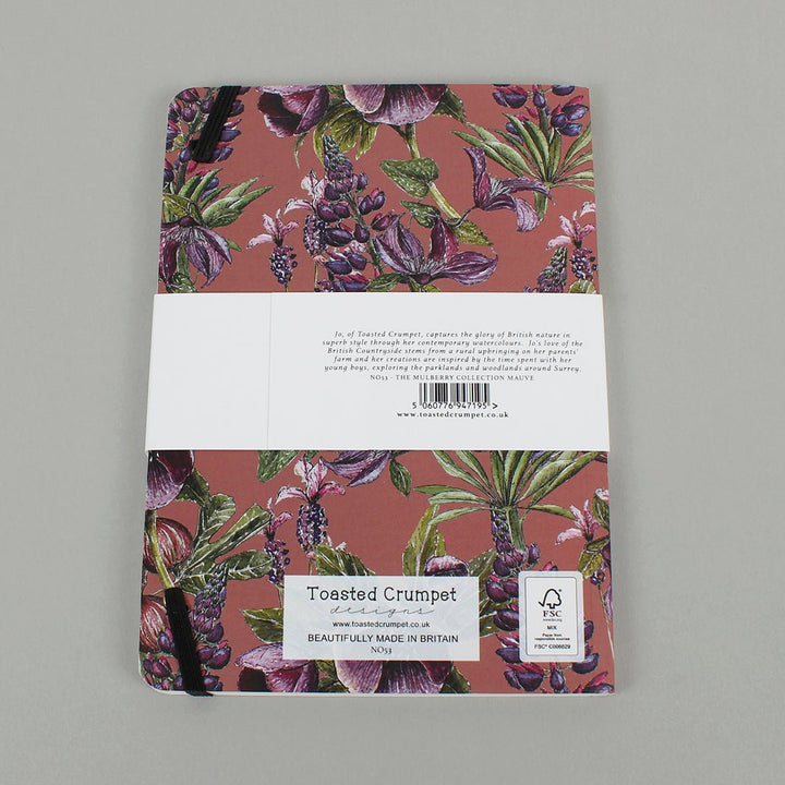 Mulberry Mauve A5 Notebook - Green Tulip