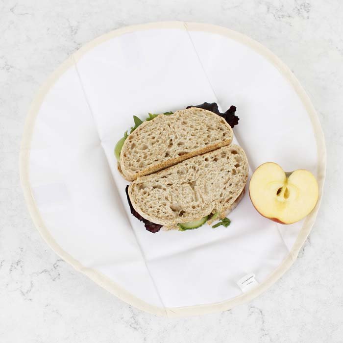 Natural Organic Cotton Sandwich/Food Wrap - Green Tulip