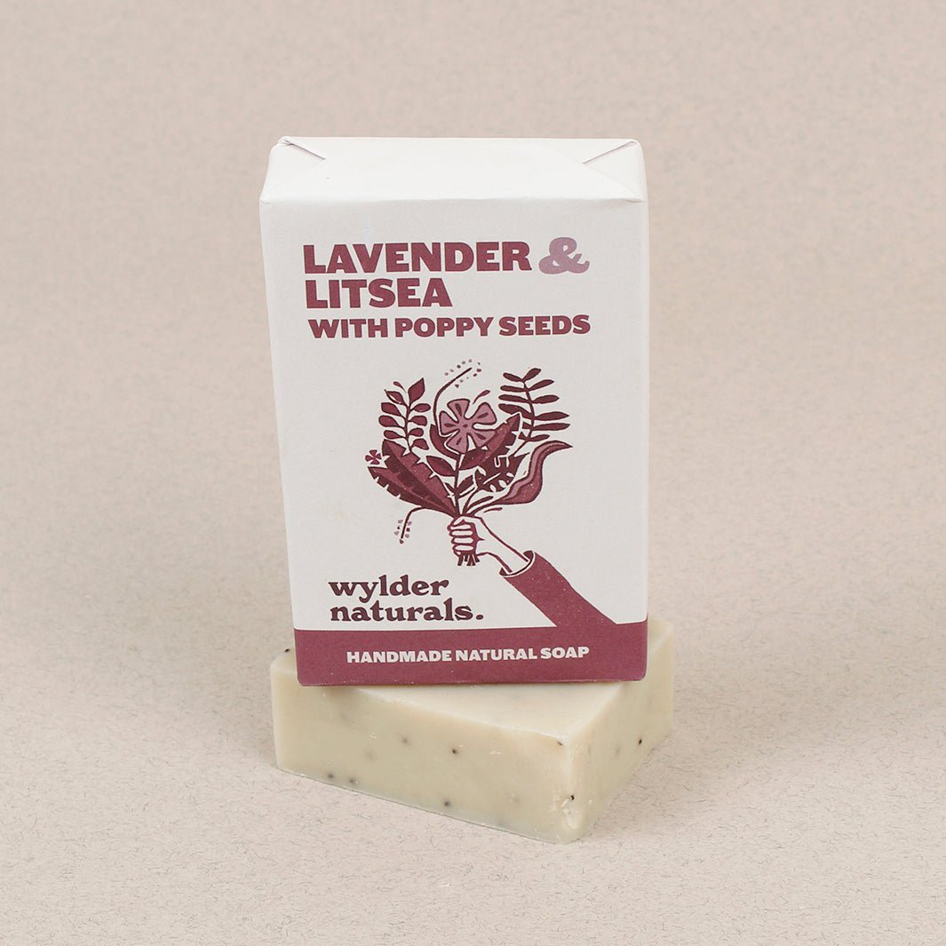 Natural Soap Bar - Lavender & Litsea with Poppy Seeds - Green Tulip