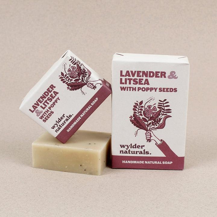 Natural Soap Bar - Lavender & Litsea with Poppy Seeds - Green Tulip