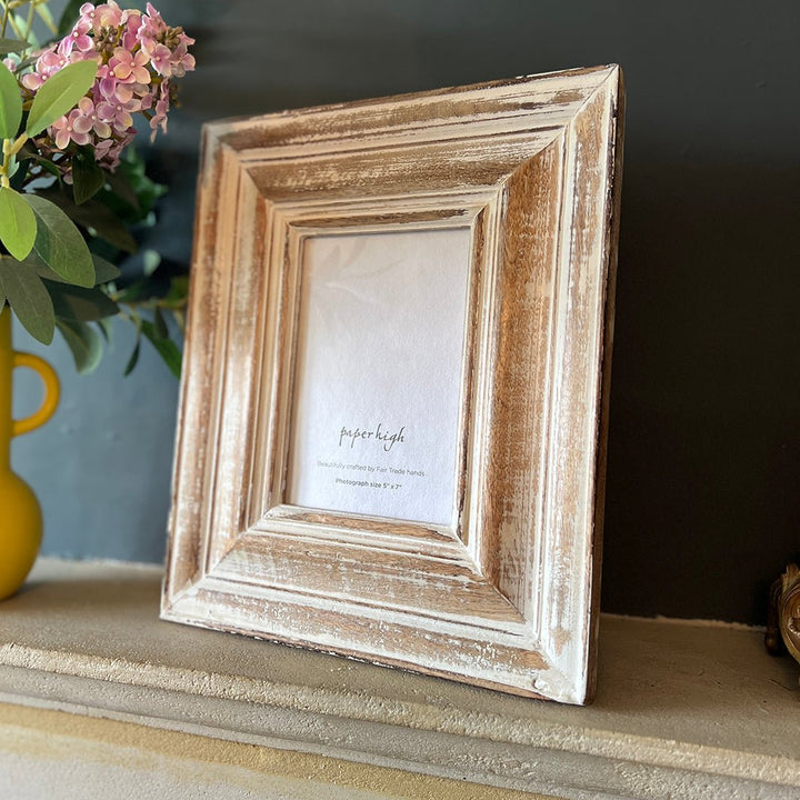 Nirala Mango Wood Photo Frame - 5" x 7" - Green Tulip