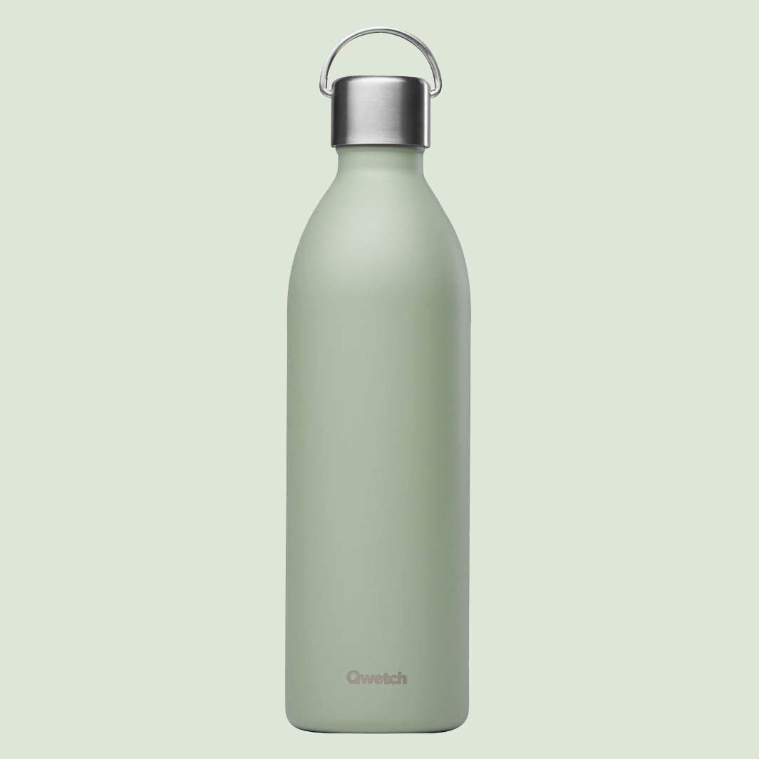 *NQP* 1L 'Active' Insulated Stainless Steel Bottle - Linden - Green Tulip