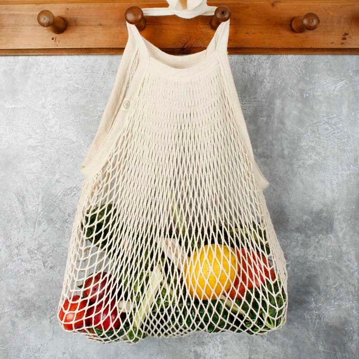 *NQP* Organic Cotton Long Handled Shopping Bag - Green Tulip