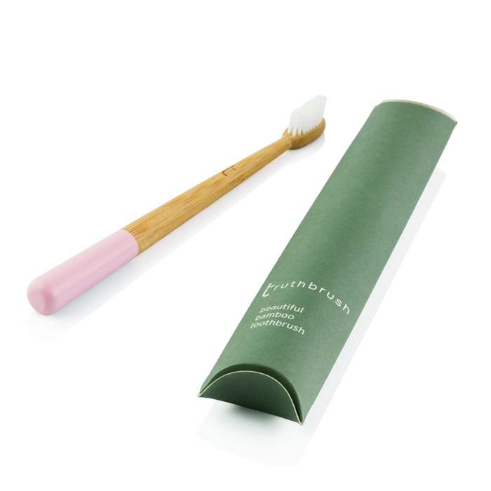 *NQP* Truthbrush - Pink with Medium Plant Based Bristles - Green Tulip