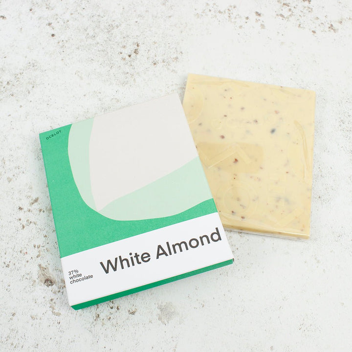 Organic 37% White Chocolate - White Almond - Green Tulip