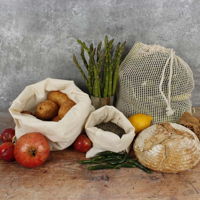 Organic Cotton Mesh Produce Bag - X - Large (43 x 50cm) - Green Tulip