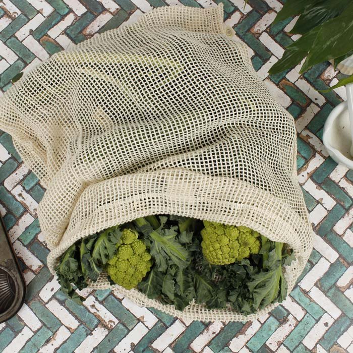 Organic Cotton Mesh Produce Bag - X - Large (43 x 50cm) - Green Tulip