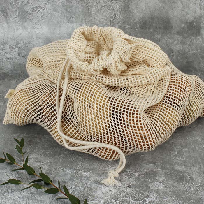 Organic Cotton Mesh Produce Bag - X - Large (43 x 50cm) - Green Tulip