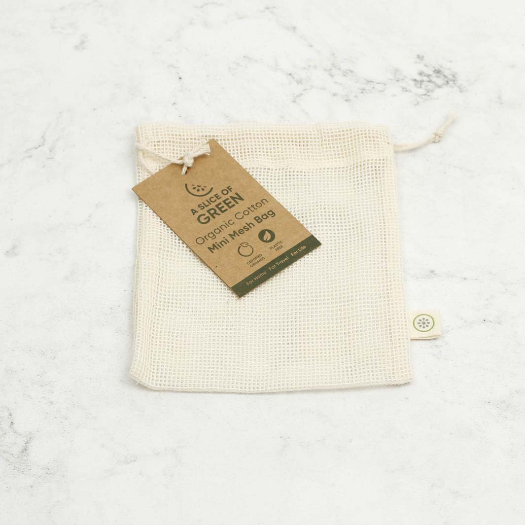 Organic Cotton Mini Mesh Bag - Green Tulip