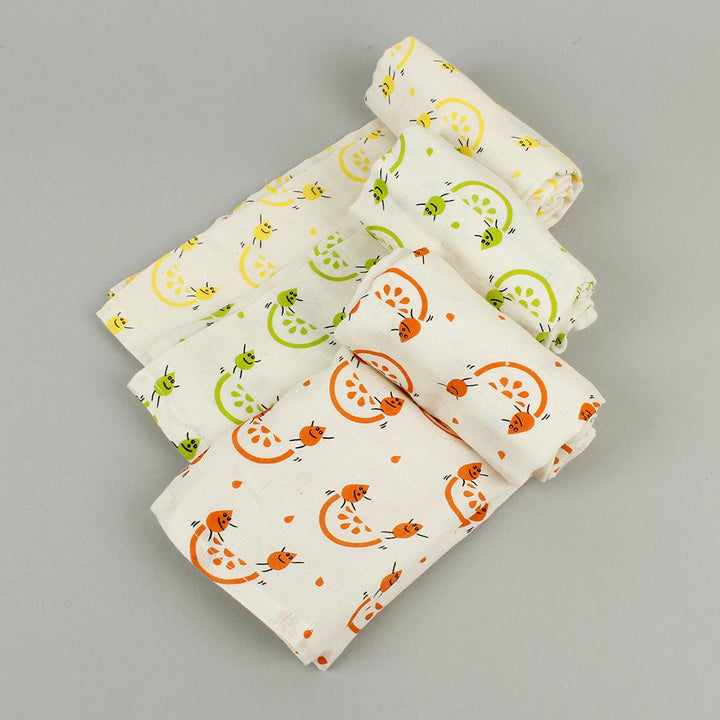 Organic Cotton Muslin Cloths - Rainbow - Pack of 3 - Green Tulip