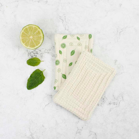 Organic Cotton 'Scrub' Unsponge - Mint Leaf - Pack of 2