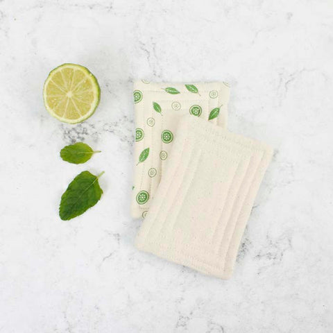 Organic Cotton 'Smooth' Unsponge - Mint Leaf - Pack of 2