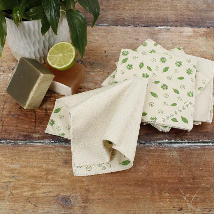 Organic Cotton Unpaper Towels - Mint Leaf - Pack of 5 - Green Tulip