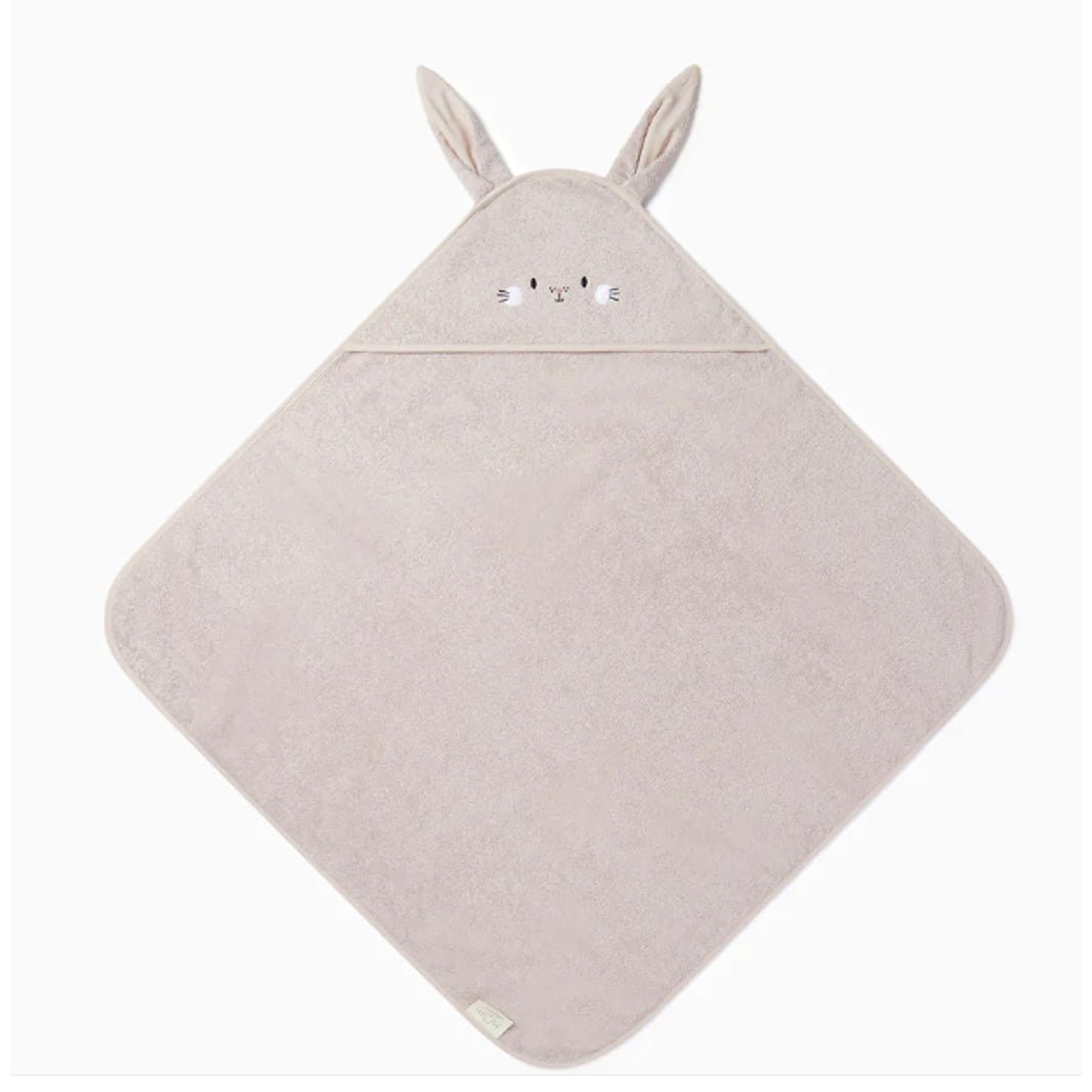 Organic Hooded Kids Towel - Bunny - Green Tulip