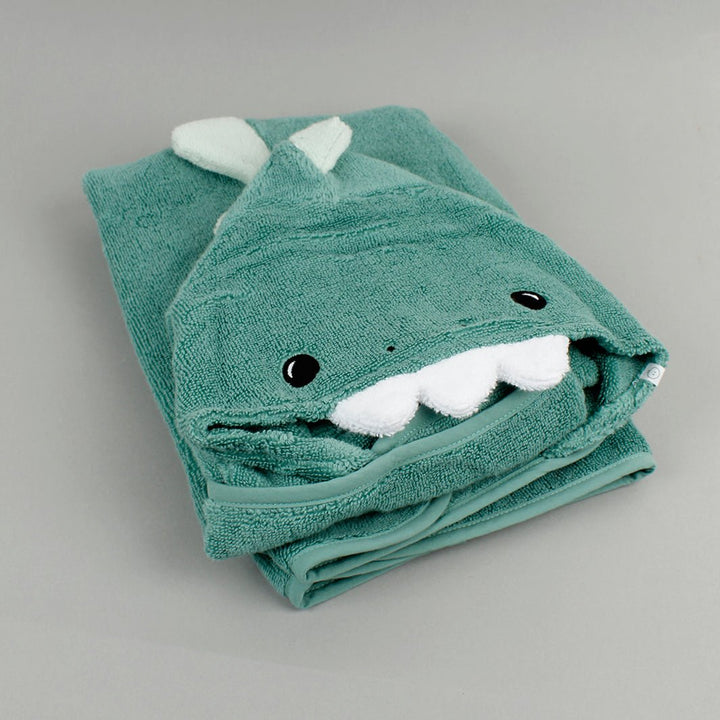 Organic Hooded Kids Towel - Dinosaur - Green Tulip