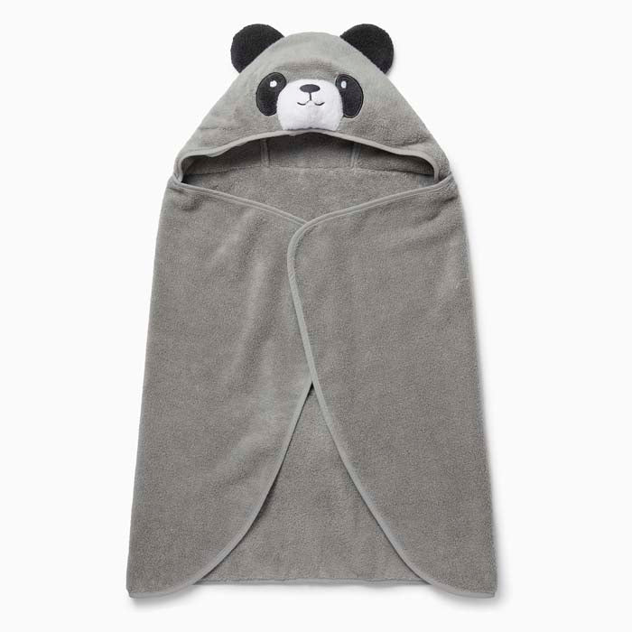 Organic Hooded Kids Towel - Panda - Green Tulip