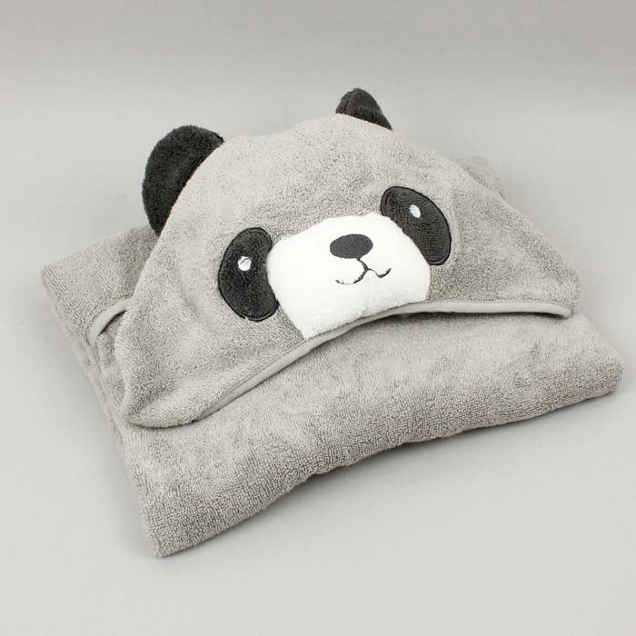 Organic Hooded Towel - Panda - Green Tulip