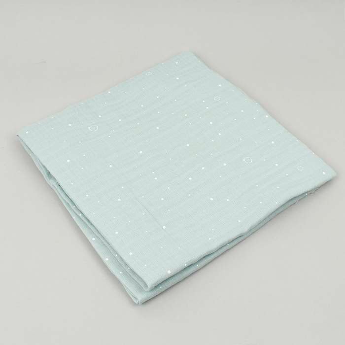 Organic Muslin - Mint - Large - Green Tulip