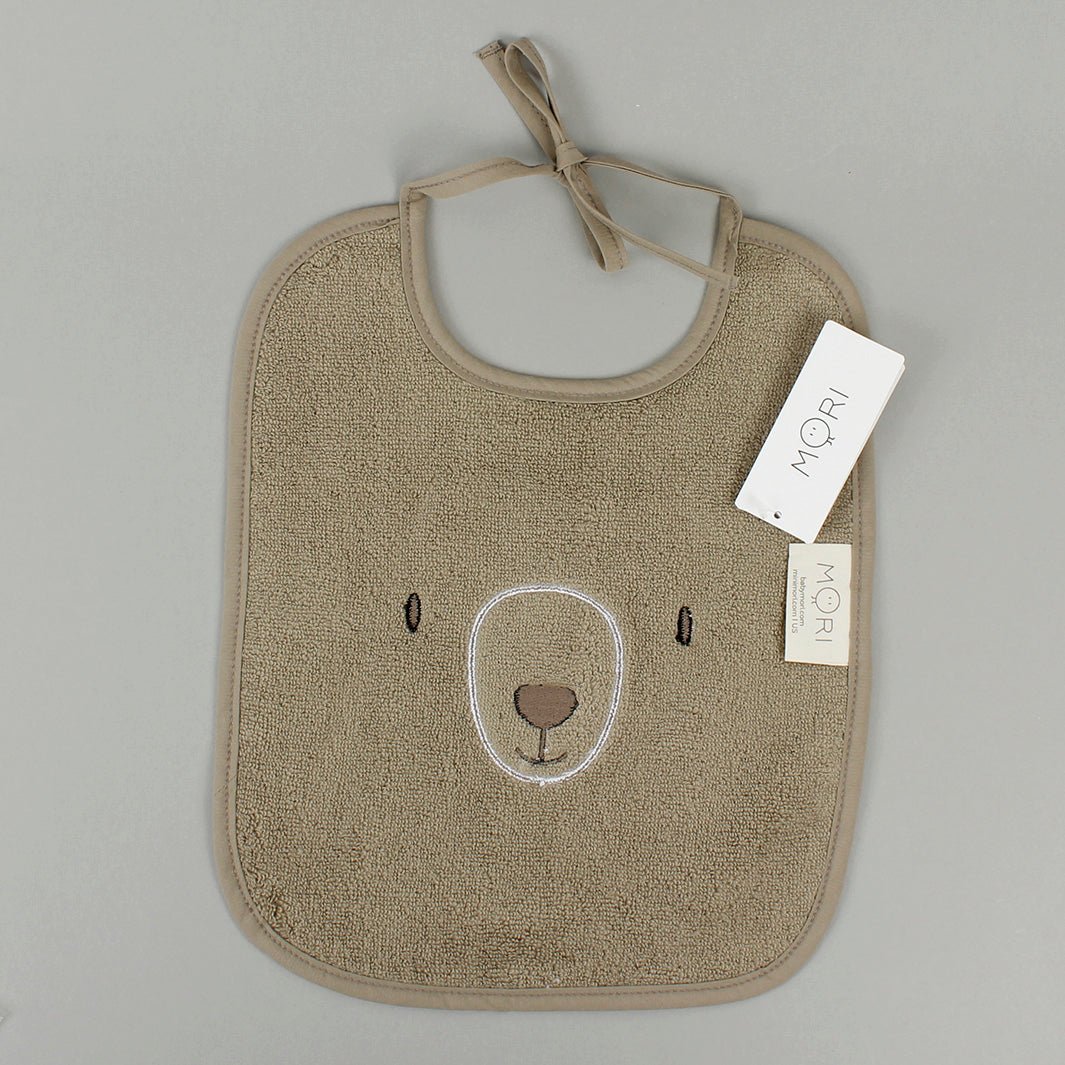 Organic Towelling Bib - Bear - Green Tulip