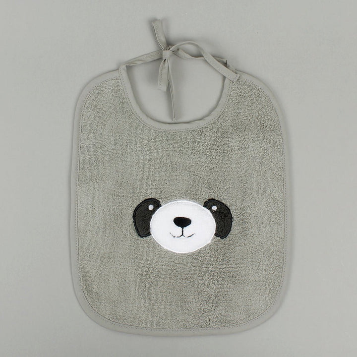 Organic Towelling Bib - Panda - Green Tulip