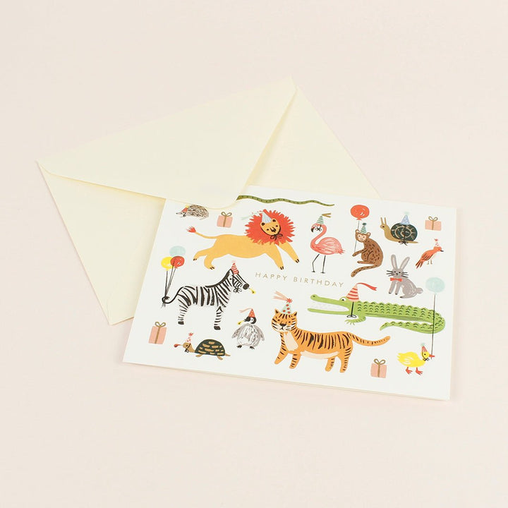 Party Animals Card - Green Tulip