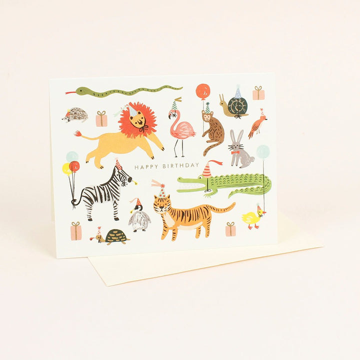 Party Animals Card - Green Tulip