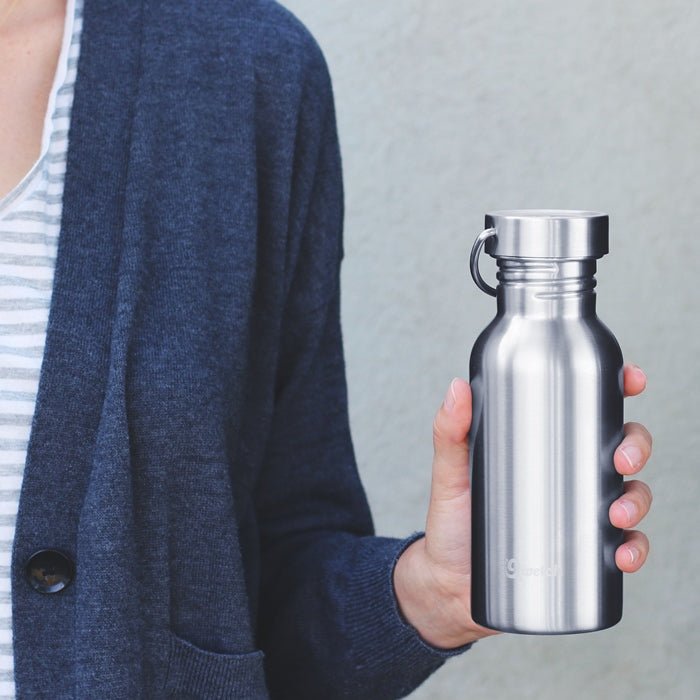 Plastic Free Non Insulated Stainless Steel Bottle - Green Tulip