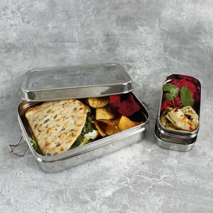 Rampur - Lunch Box with Mini Container - Green Tulip