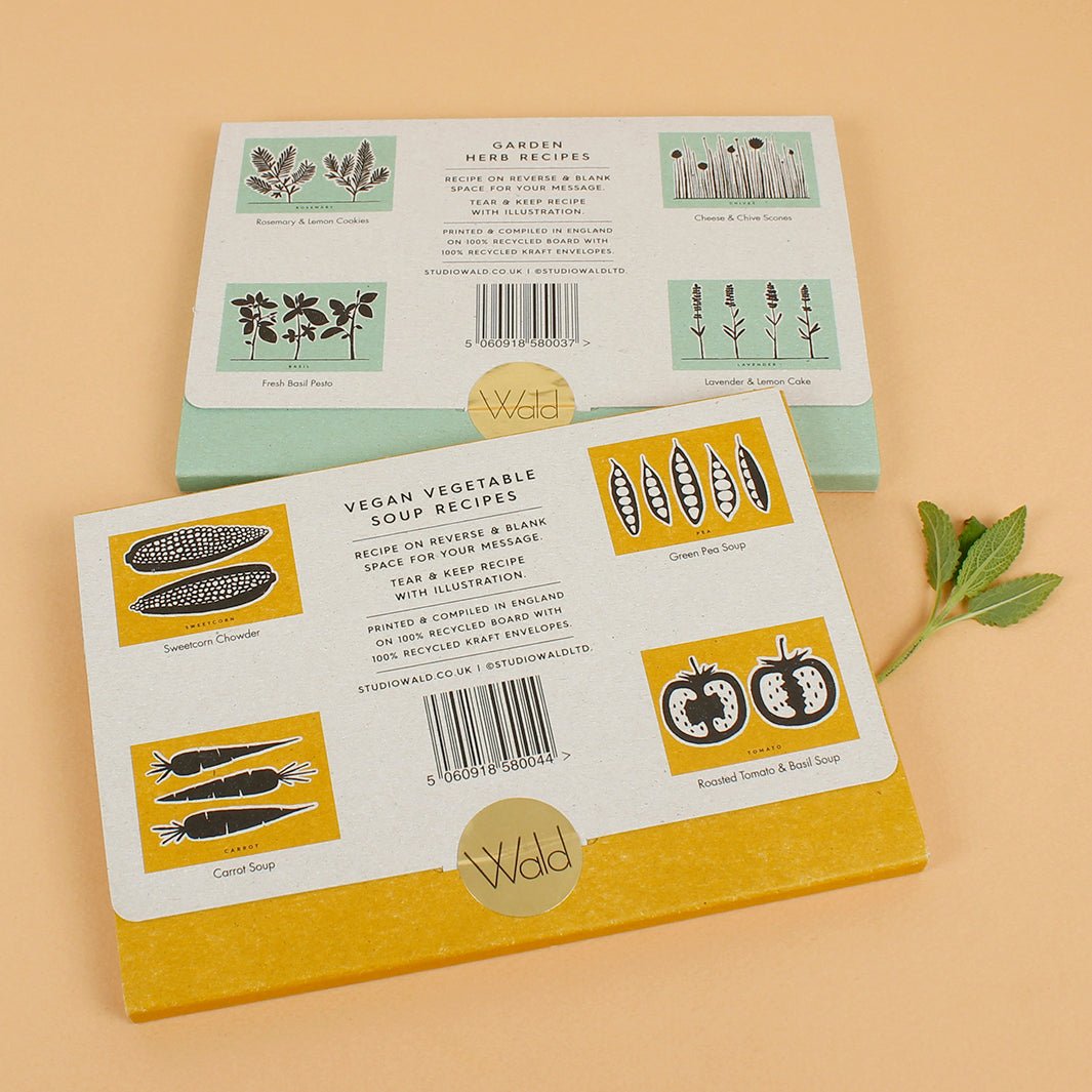 Recipe Notecard Set - Pack of 4 - Green Tulip