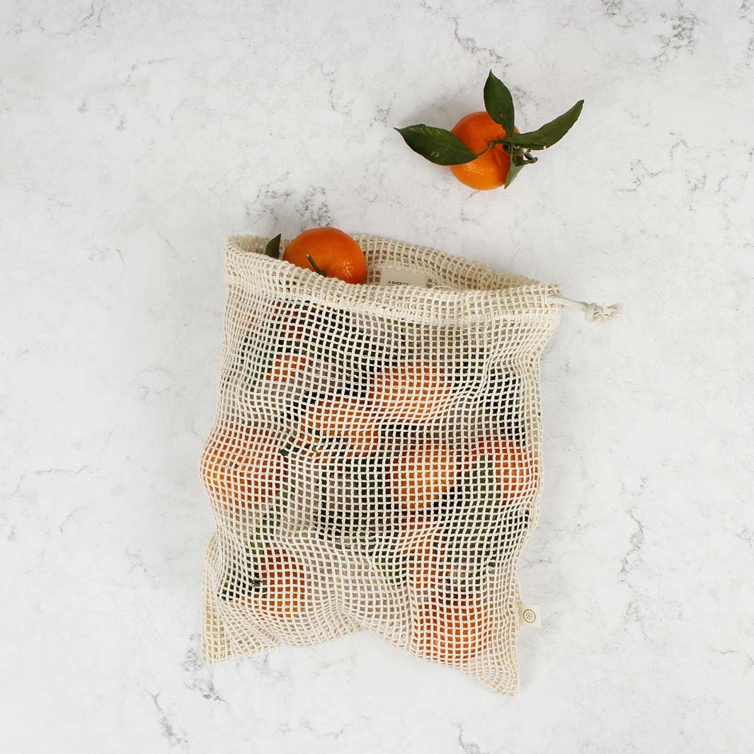 Recycled Cotton Mesh Produce Bag - Green Tulip