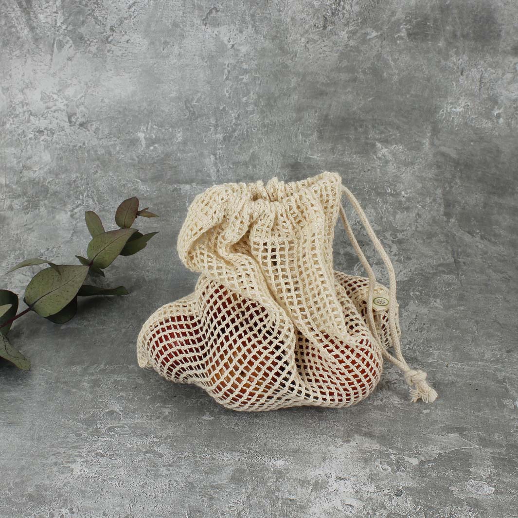 Recycled Cotton Mesh Produce Bag - Green Tulip