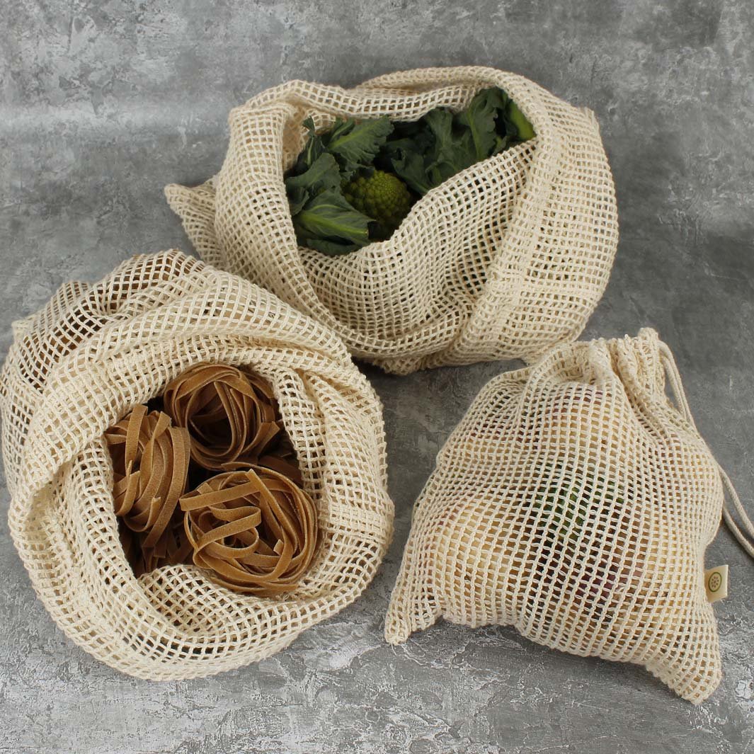 Recycled Cotton Mesh Produce Bag - Green Tulip