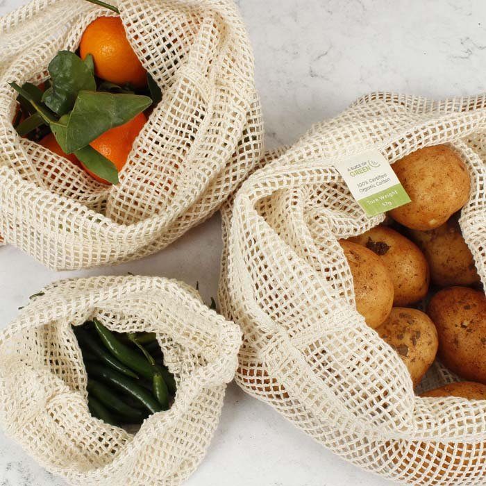 Recycled Cotton Mesh Produce Bag - Green Tulip