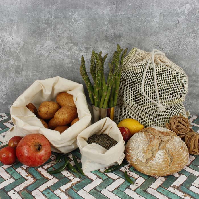 Recycled Cotton Mesh Produce Bag - Green Tulip