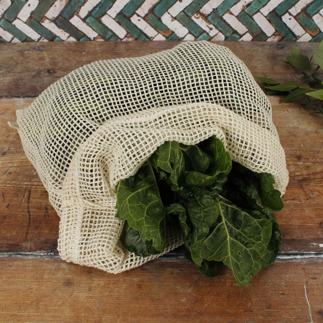 Recycled Cotton Mesh Produce Bag - Green Tulip