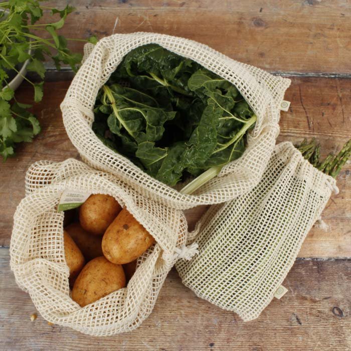 Recycled Cotton Mesh Produce Bag - Green Tulip