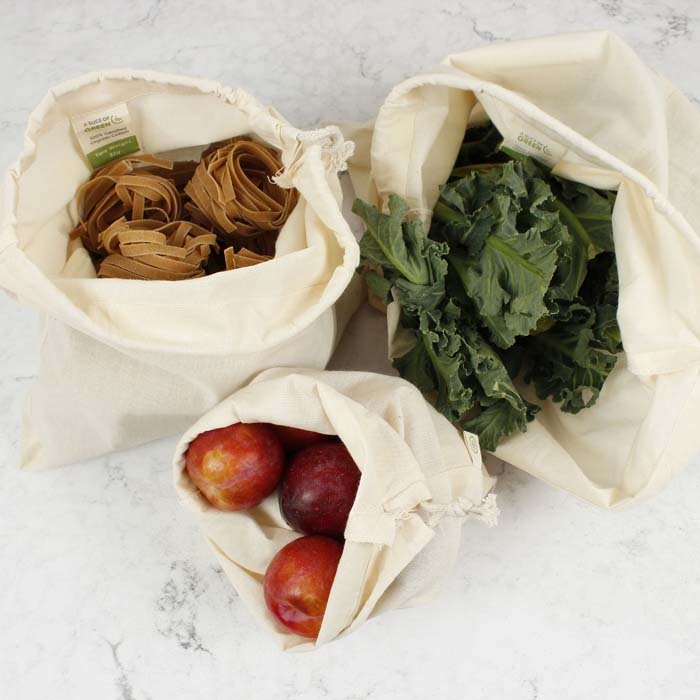 Recycled Cotton Produce Bag - Green Tulip